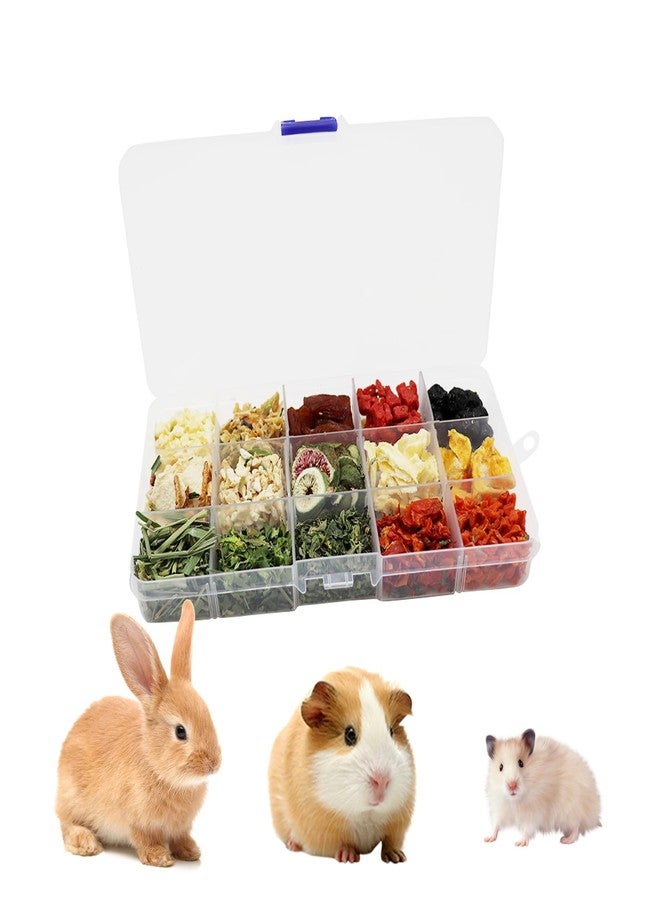 MHLLGN Bunny Treats, Treat Box with 15 Kind of Snacks for Rabbit, Hamster, Chinchilla, Guinea Pig and Other Small Pets, Chinchilla Treats, Guinea Pig Treats, Hamster Treats - Image 1